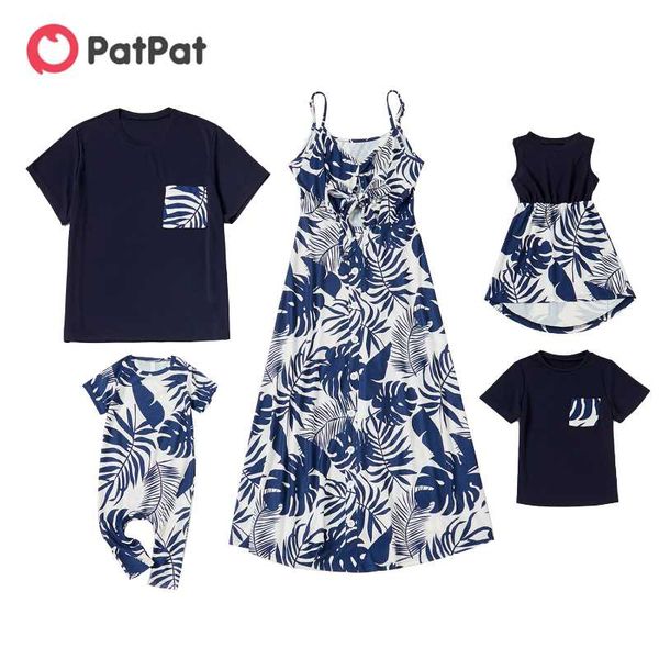 

family matching outfits patpat 2021 summer floral print sets, Blue