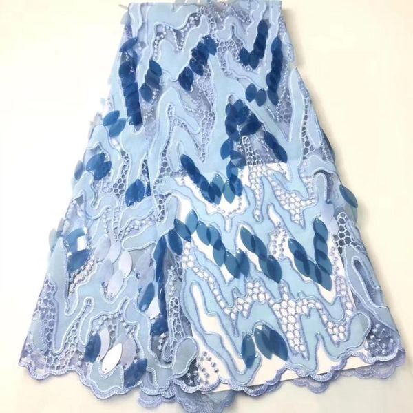 

ribbon abstract pattern decoration sequins africa nigeria lace french net suitable for wedding dress skirt fabric 5 yards, Pink;blue
