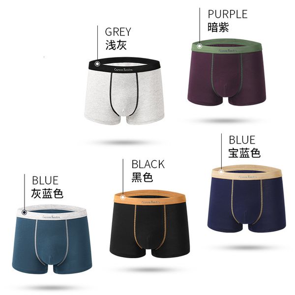 

men's underwear in pure cotton gift box plus size fat man boxer, Black;white