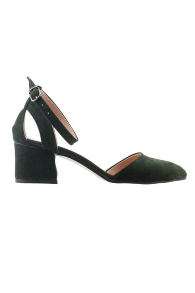 

sandals 97544-384 women green casual 5 cm heel suede shoes, Black