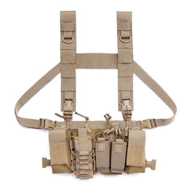 

tactical chest rig vest military army paintball equipment magazine pouches cs wargame outdoor sports combat hunting jackets, Camo;black