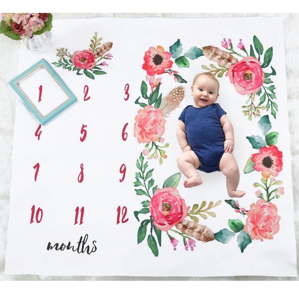 

baby pography blanket milestone blankets beautiful flowers background for shooting (without other accessories) & swaddling