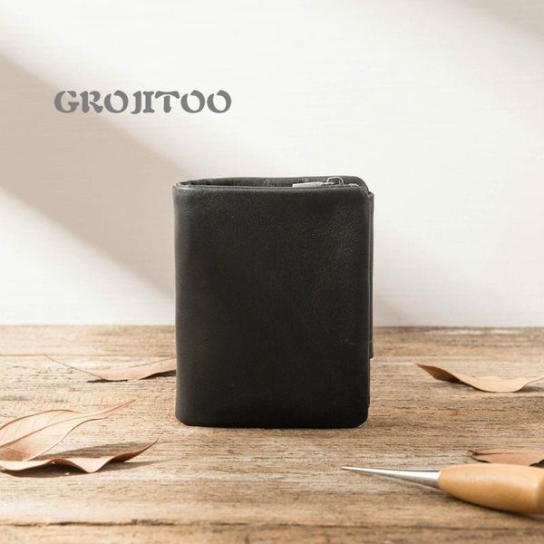 

genuine leather man wallet fashionable short zipper for soft multi card purse wallets, Red;black