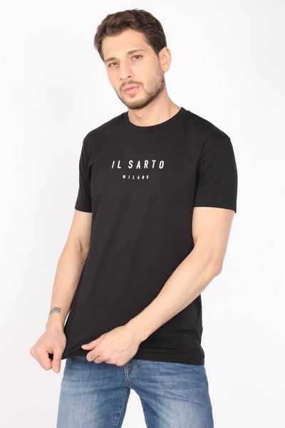 

men's t-shirts male black flat bicycle neck t-shirt, White;black