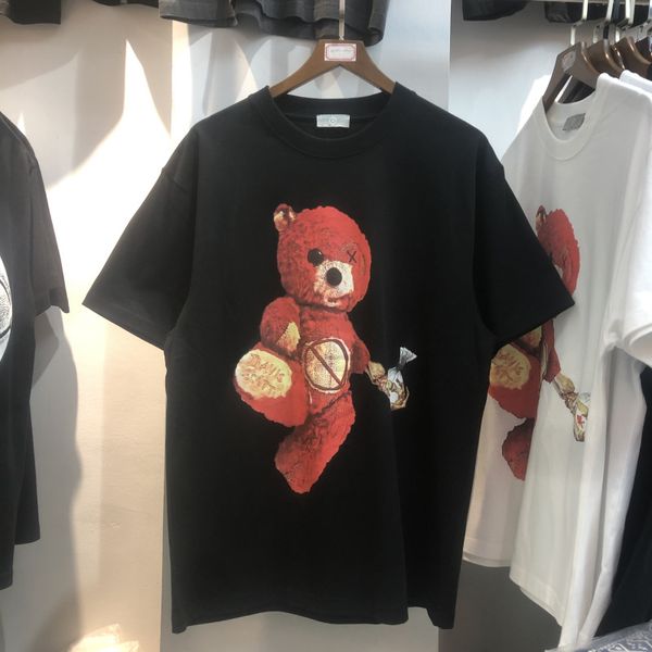 

men's t-shirts bear travis scott shirt male heavy tissue color letter print cactus jack t shirts, White;black