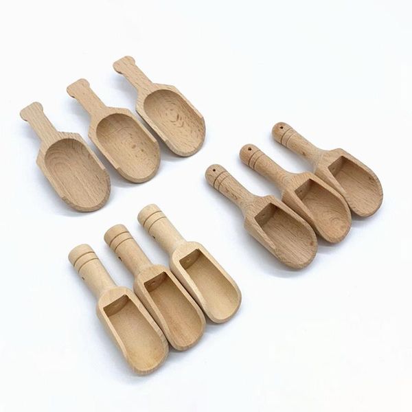 

spoons 3pcs wooden bath salt spoon mini nontoxic candy scoops kitchen supplies utensils cutlery