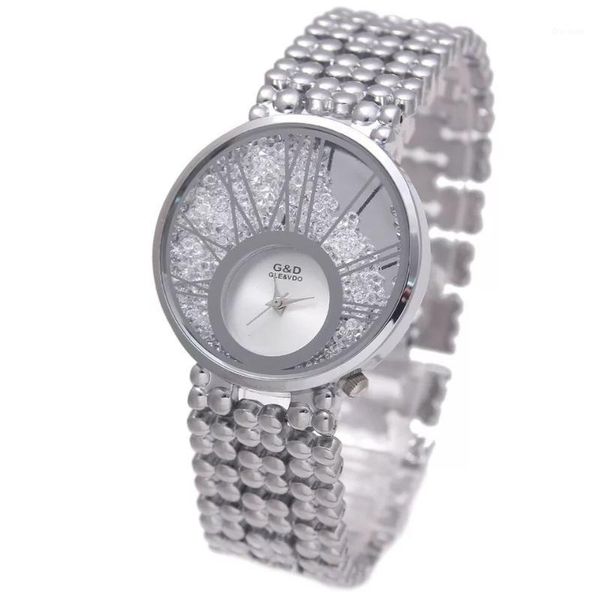 

g&dfashion casual ladies steel band bracelet watch explosive quartz japanese movement wristwatches, Slivery;brown