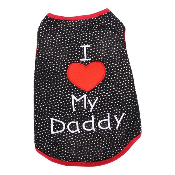 

dog apparel cute i love my daddy small cat pet clothes t shirt decor, black s