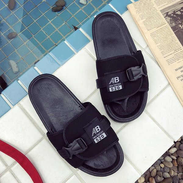 

sandals women summer fashion thick-soled wild couple slippers, Black