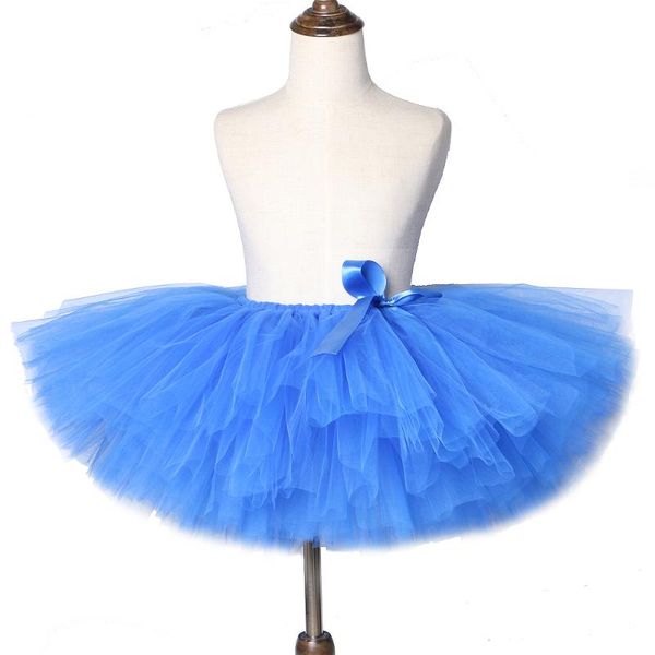 

princess girl tulle skirts blue kids tutu skrit short ball grown children tutus fluffy for baby girls birthday party carnaval
