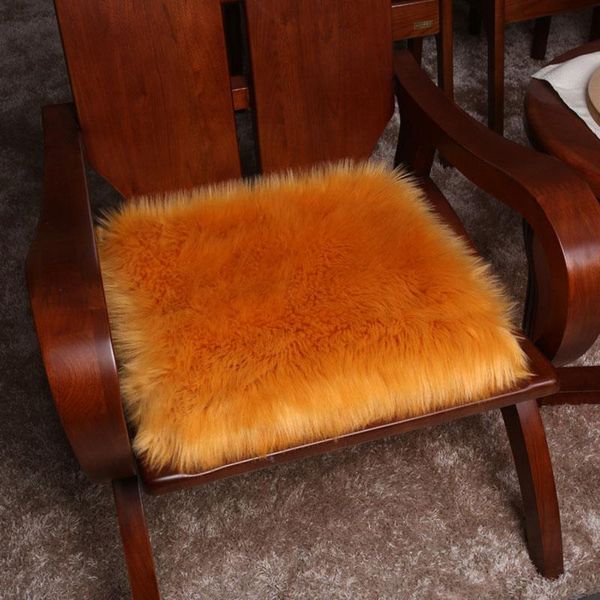 

sheepskin cushion faux fur long hair plush seat artificial rug home decoration ms.softex cushion/decorative pillow
