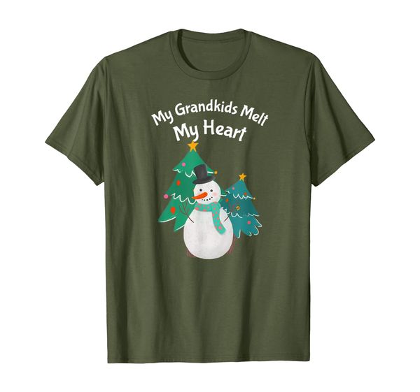 

my grandkids melt my heart snowman shirt for grandma t-shirt, White;black