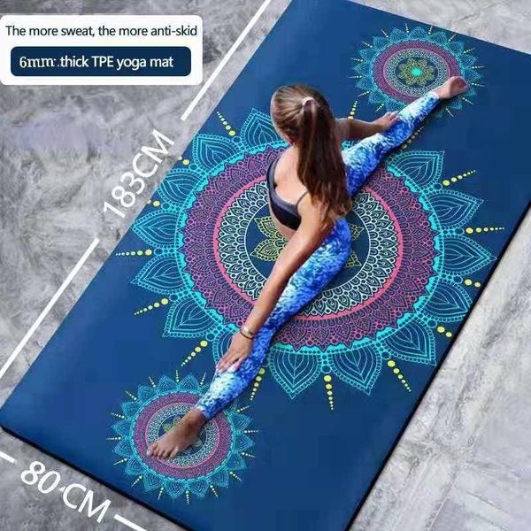 

yoga mats 183cm*80cm*6mm mat natural suede breathable quick-drying non-slip tpe fitness gym meditation cushion