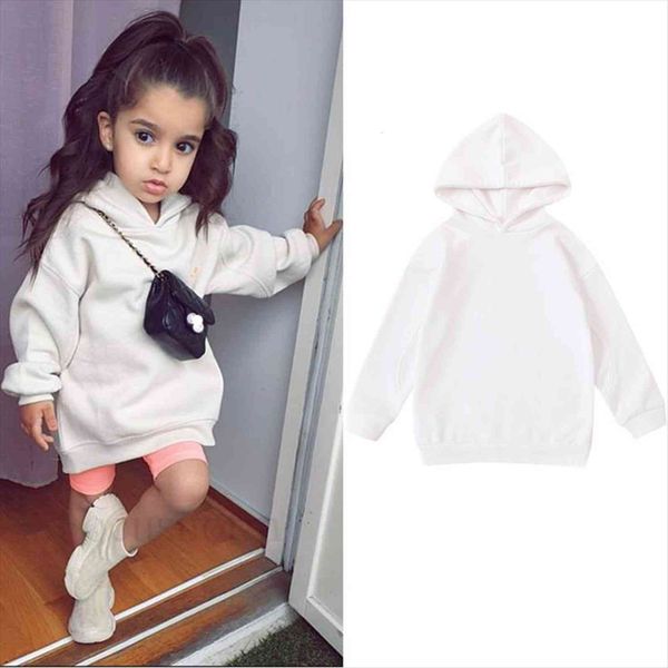 

autumn 1 6y fashion baby girls hoodies dress solid long sleeve pullover loose warm outfits, Black