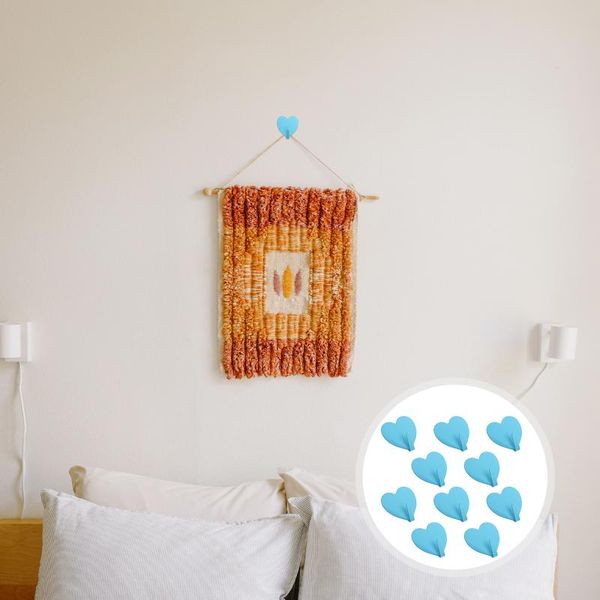 

hooks & rails 10pcs household sticky heart shape key bag coat holder