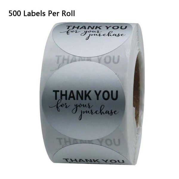 

500pcs/roll thank you for your purchase stickers packaging seal labels scrapbook 77ja gift wrap