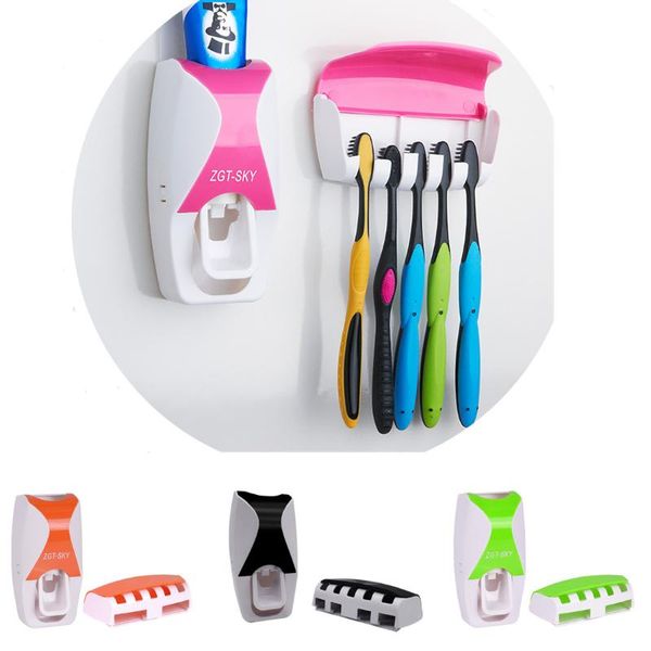 

punch-automatic toothpaste squeezer dispenser 5 toothbrush holder holders