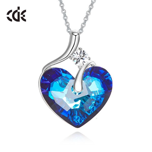 

necklace sidale fashion love blue light adopts element crystal jewelry, Silver