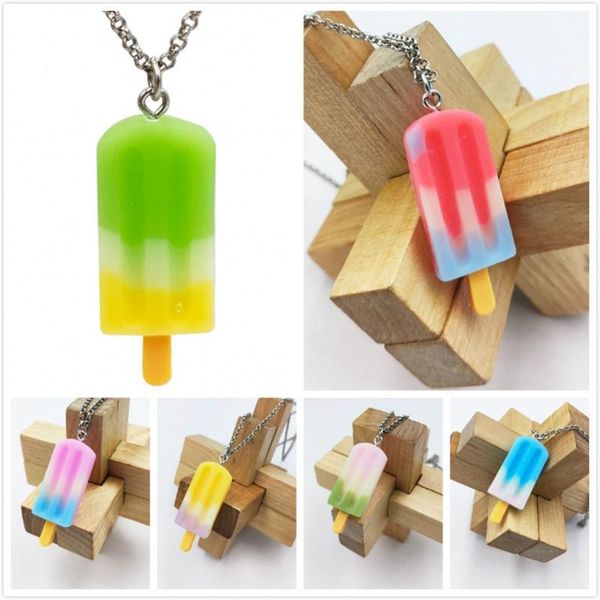 

pendant necklaces colorful cream for women girls cute sweet trendy style gradient colors necklace fashion jewelry gifts, Silver