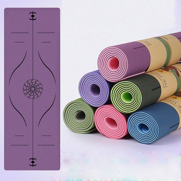 

1830*610*6mm yoga mat with position line non slip carpet beginner environmental fitness gymnastics mats exercise