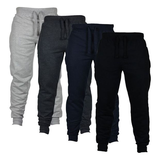 

pant fashion slacks men's fitness blank sports pants solid cashmere casual, Black