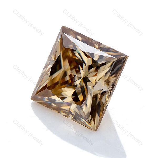 

other 1ct 5.5x5.5mm champagne color brilliant cut princess moissanite loose gemstones for lady's jewelry
