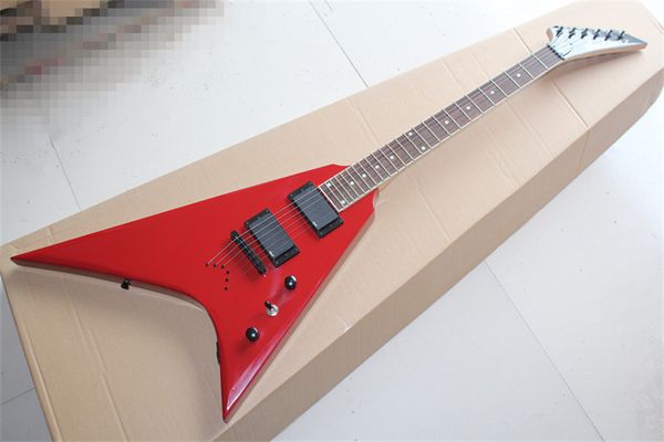 

flyoung rr-5 special-shaped v-shaped dovetail 24 electric guitar black red optional emg pickup