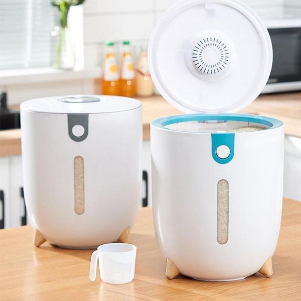 

storage bottles & jars 5/10kg container box uses rice grain feed cat litter toys dry store kitchen plastic dispenser case home bucket