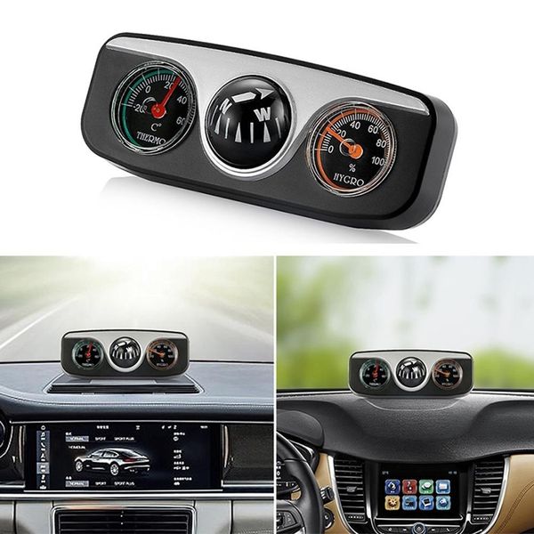 

3 in 1 vehicle navigation ball compass thermometer hygrometer auto interior accessories car multifunctional travel tool