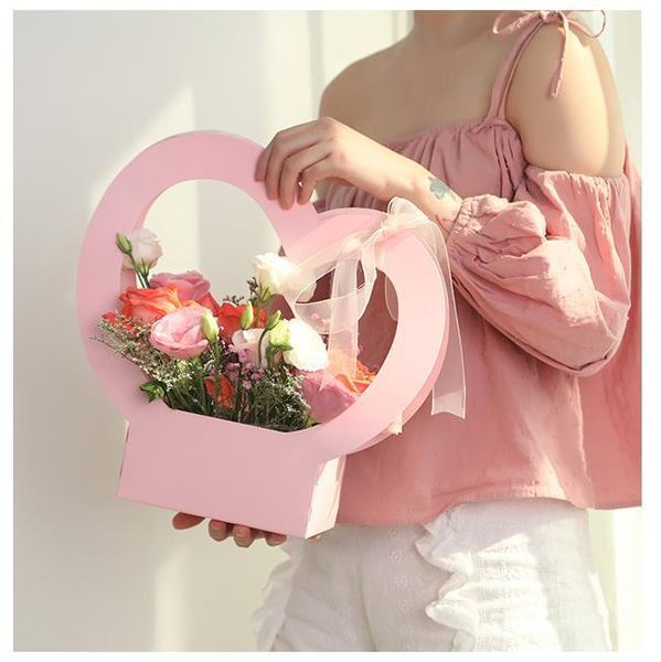

gift wrap 10pcs flower wrapping box heart-shaped creative kraft paper packing
