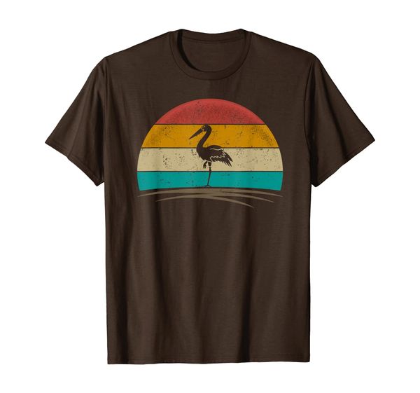 

vintage heron bird retro distressed heron lover men women t-shirt, White;black