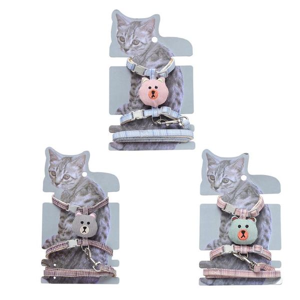 

cat collars & leads k3na harness and leash set for walking with cute bear cats outdoor runnning durable small dog kitten tool
