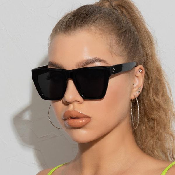 

sunglasses 2021 square brand cat eye sun glasses personalized eyeglasses womens fashion eyewear shades uv400, White;black