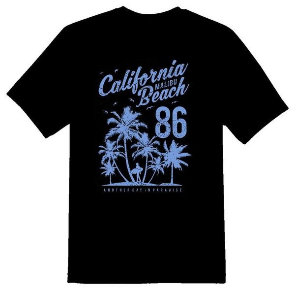 

california malibu beach tee shirt black or white, White;black