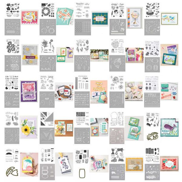 2 adet / grup Alfabe Ölür Dikişli Üçgenler Hippo Çelenk Blooms Temizle Damga DIY Scrapbooking PO Albümü Kağıt Craft için Ölür 210702