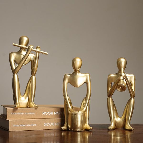

decorative objects & figurines nordic creative golden figure home decor modern simple human sculpture deskornament luxury abstract tv ca