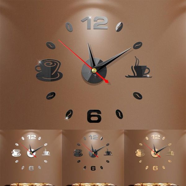 

digital wall clock mirror sticker home decoration 3d clocks