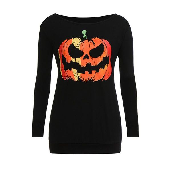 

women's blouses & shirts halloween blouse plus size womens long sleeve pumpkin sweatshirt pullover bhristmas gift #15, White