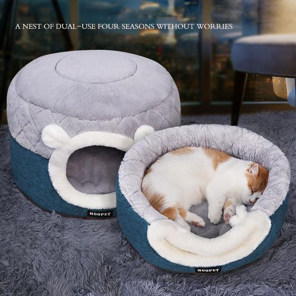 

cat beds & furniture bed house soft plush kennel puppy cushion warm cave small dogs cats nest winter sleeping pet dog mat supplies