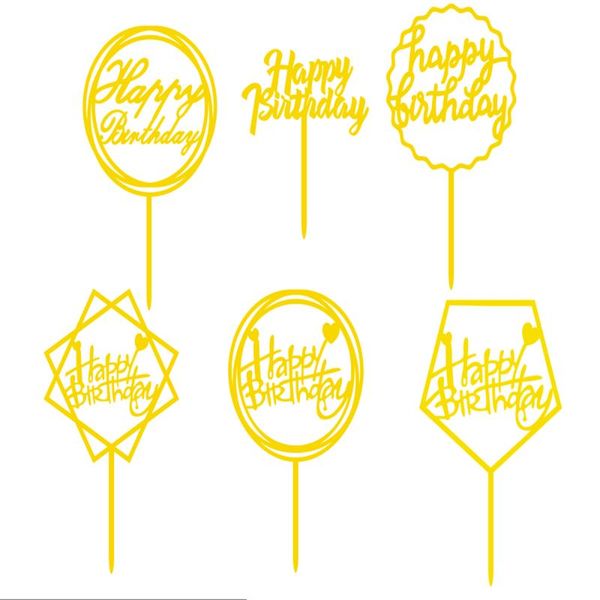

pcs acrylic cake er happy birthday decorations gold and sliver other festive & party supplies