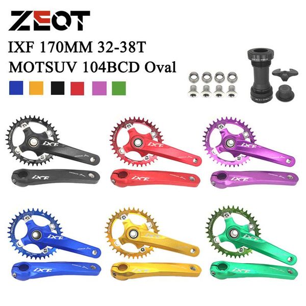 

bike heels & chainwheels ixf mountain square hole crank 170mm + 104bcd oval chainring 32/34/36/38t bb bottom bracket mtb bicycle