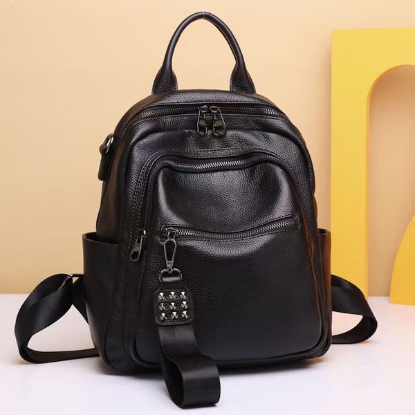 

Fashion Head Double Shoulder Crossbody Schoolbag Backpack Leather Women's Bag
