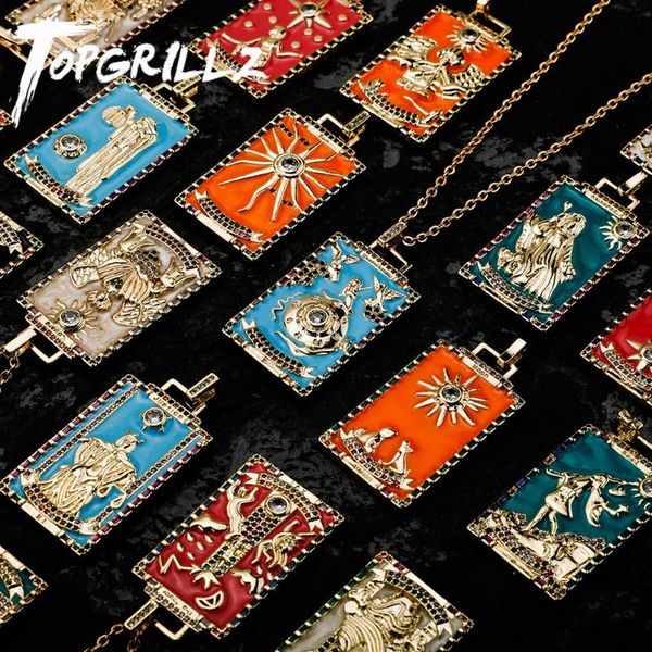 

pendant necklaces rillz 2021 vintage tarot cards necklace copper jewelry good luck amulet gift for men women, Silver