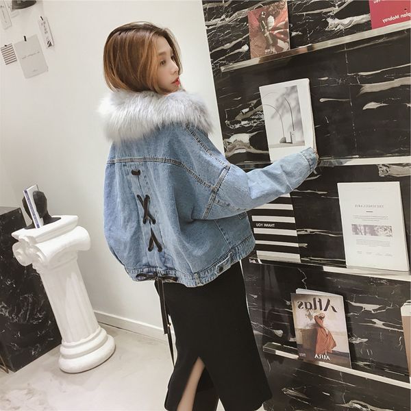 

women's jackets women fashion winter warm bomber short jeans denim outwear basic lace up clocked leather dwra, Black;brown