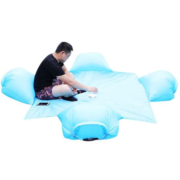 

outdoor pads portable waterproof picnic mat with inflatable pillow for beach camping barbecue jt-889