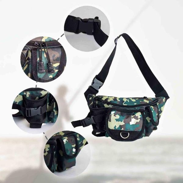 

fishing accessories bag stain resistant multipurpose canvas large capacity tackle fanny pack pouch for outdoor travel backpack