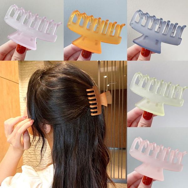 

hair accessories korean claw hairpins barrettes solid elegant crab bands grab women make up bath girl, Slivery;white