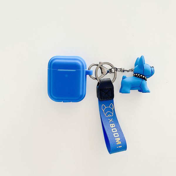 

for apple airpods 3 case 2021 new wireless bluetooth earphone protection with keychain klein blue 3d cute dog plush ornaments gift airpods 3