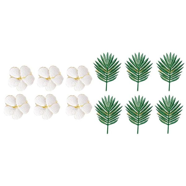 

pcs flower napkin buckle ring & 6pcs sunflower leaf circle plant meal party rings