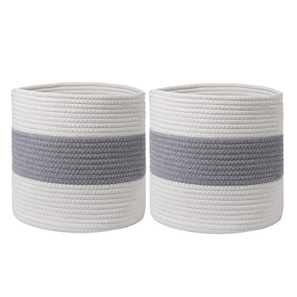 

storage baskets 2pcs garden pots cotton rope plant basket woven pot box for plants and flowers